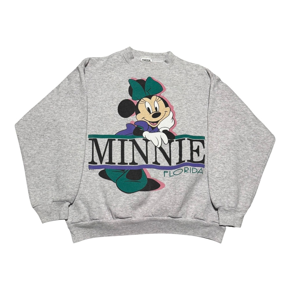 Vintage 90s Tultex Minnie Mouse Florida‎ Double Sided Sweatshirt Women's Large